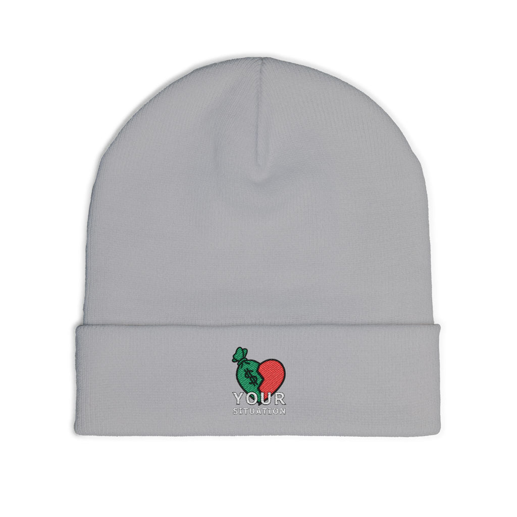 Embroidered Heart & Brain Knit Beanie – 'Your Situation' Winter Hat