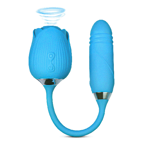 Dual-Ended Rechargeable Rose Vibrator with Flexible Neck
