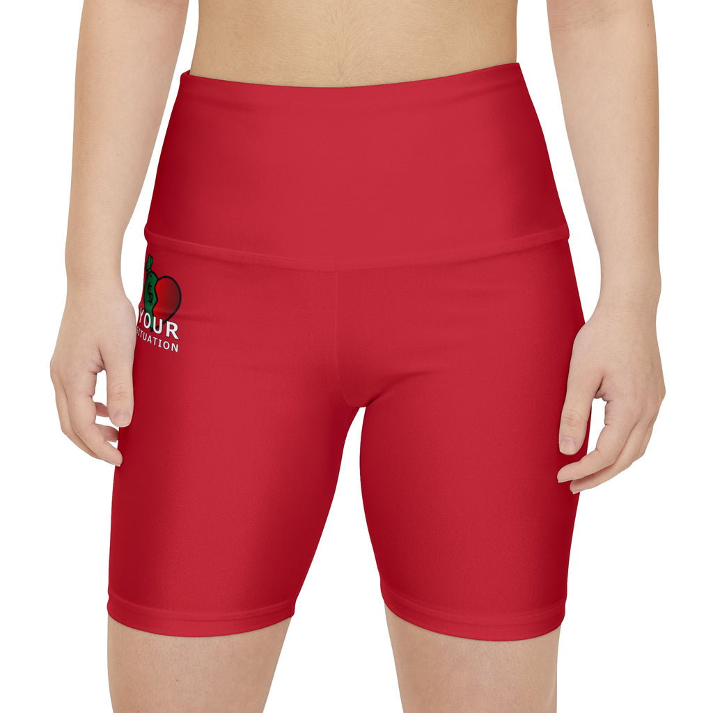 Workout Shorts — 'Your Situation' Money & Heart Graphic Women's Activewear