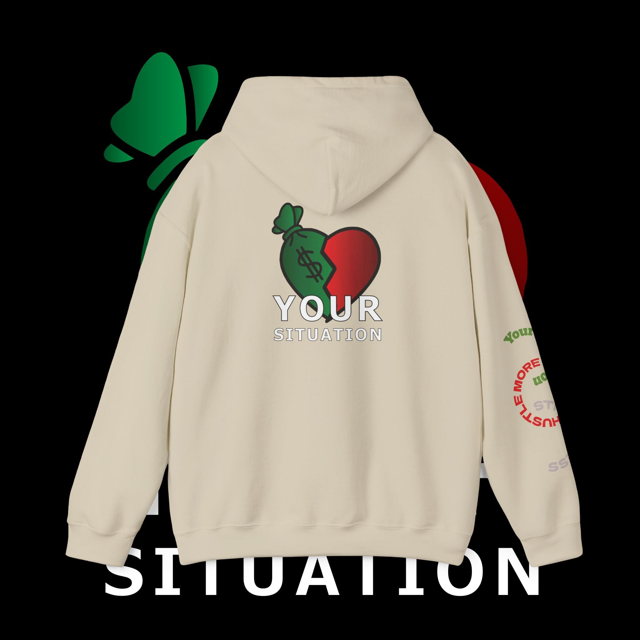 Heart Dollar Situation Hoodie, Unisex Sweatshirt, Casual Streetwear, Gift for Him or Her, Everyday Comfort Wear, Trendy Fashion