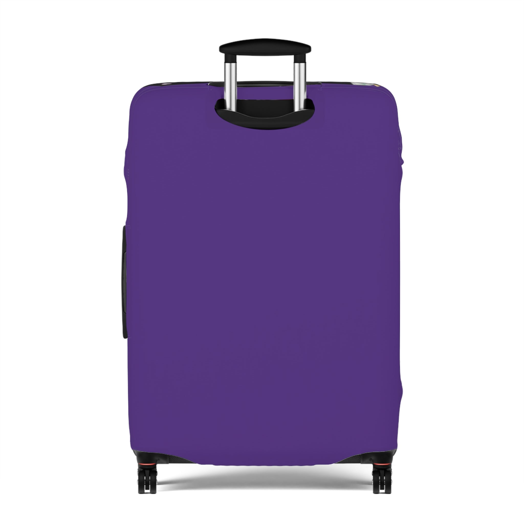 Cute Black Girl Power Luggage Cover — Girly Money Stack Travel Protector (Purple)