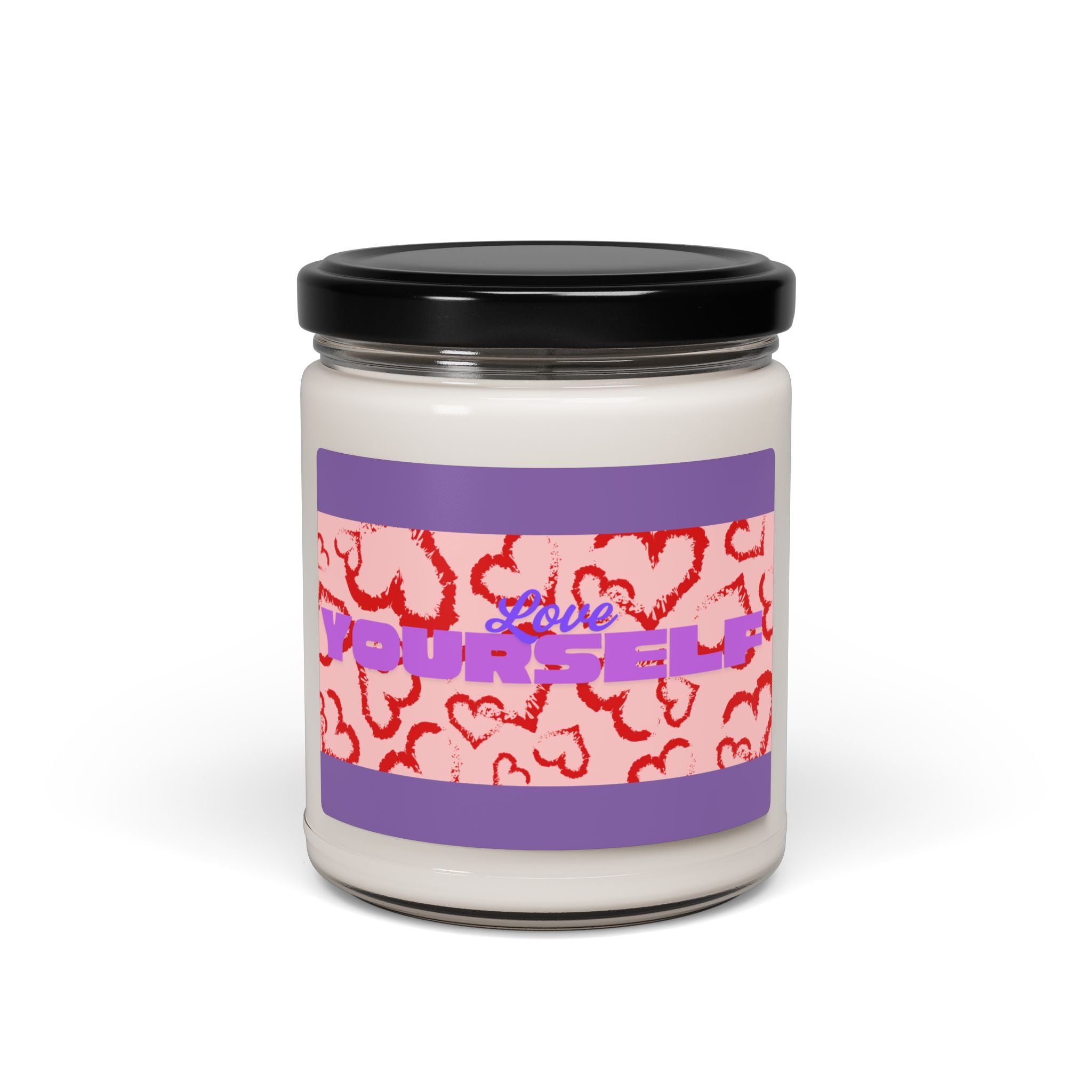 Love Yourself Heart Candle — 9oz Scented Holiday Jar (Valentine's Label)