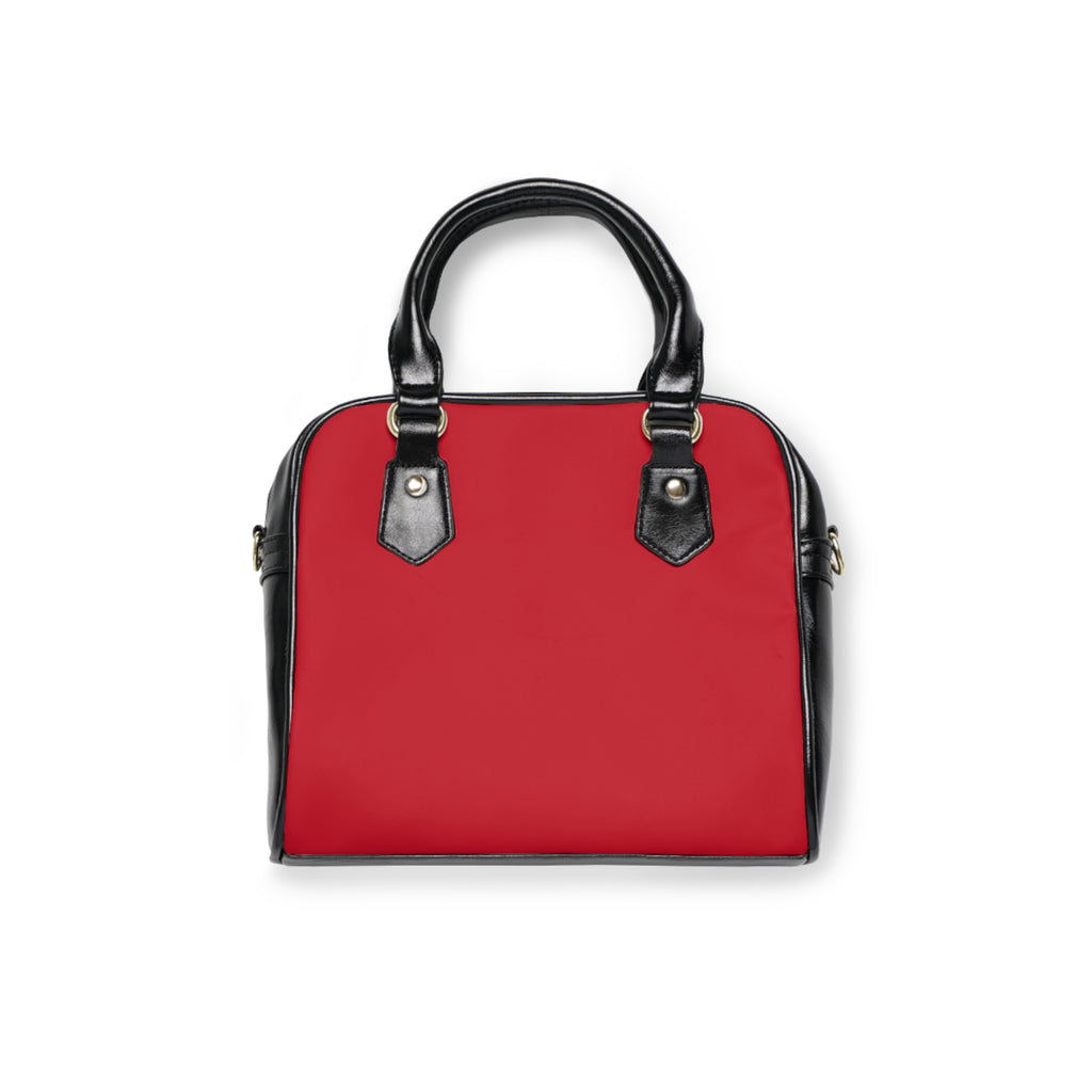Red Shoulder Handbag — 'Your Situation' Green Apple Logo Purse