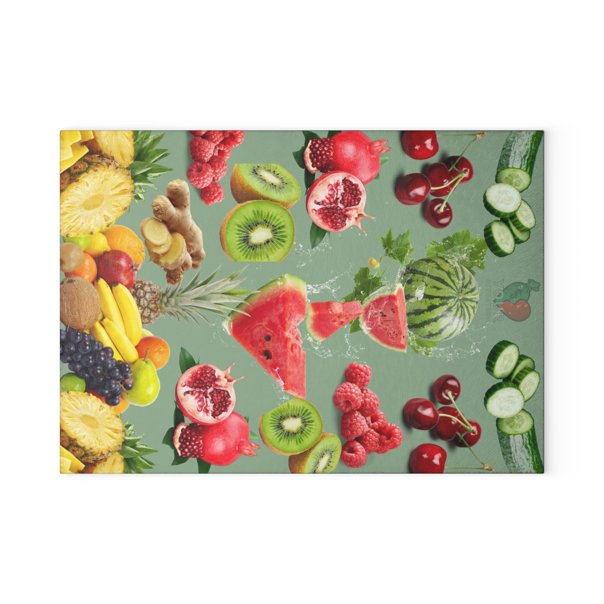 Your Situation™ Fresh Fruit Glass Cutting Board 🍉