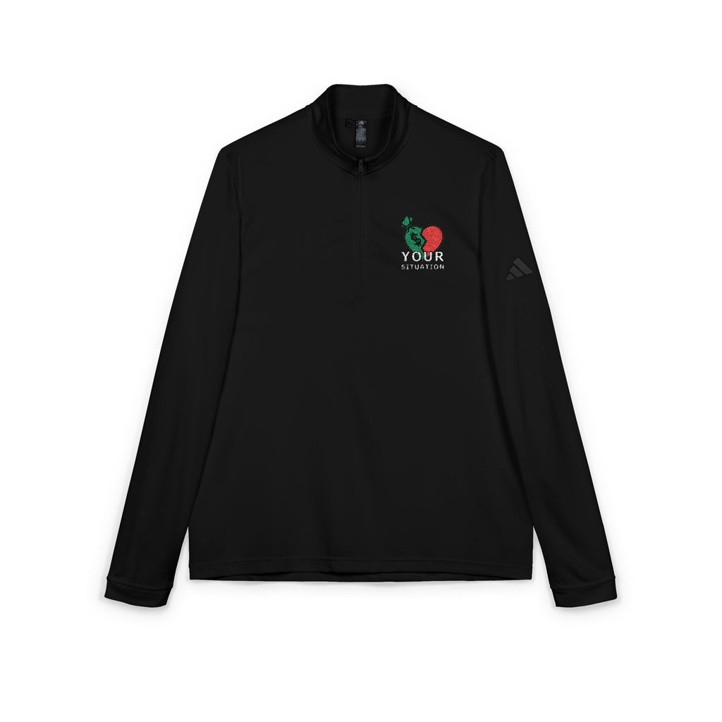 Your Situation™ Rose Quarter Zip Pullover | Adidas Embroidered Luxury Streetwear