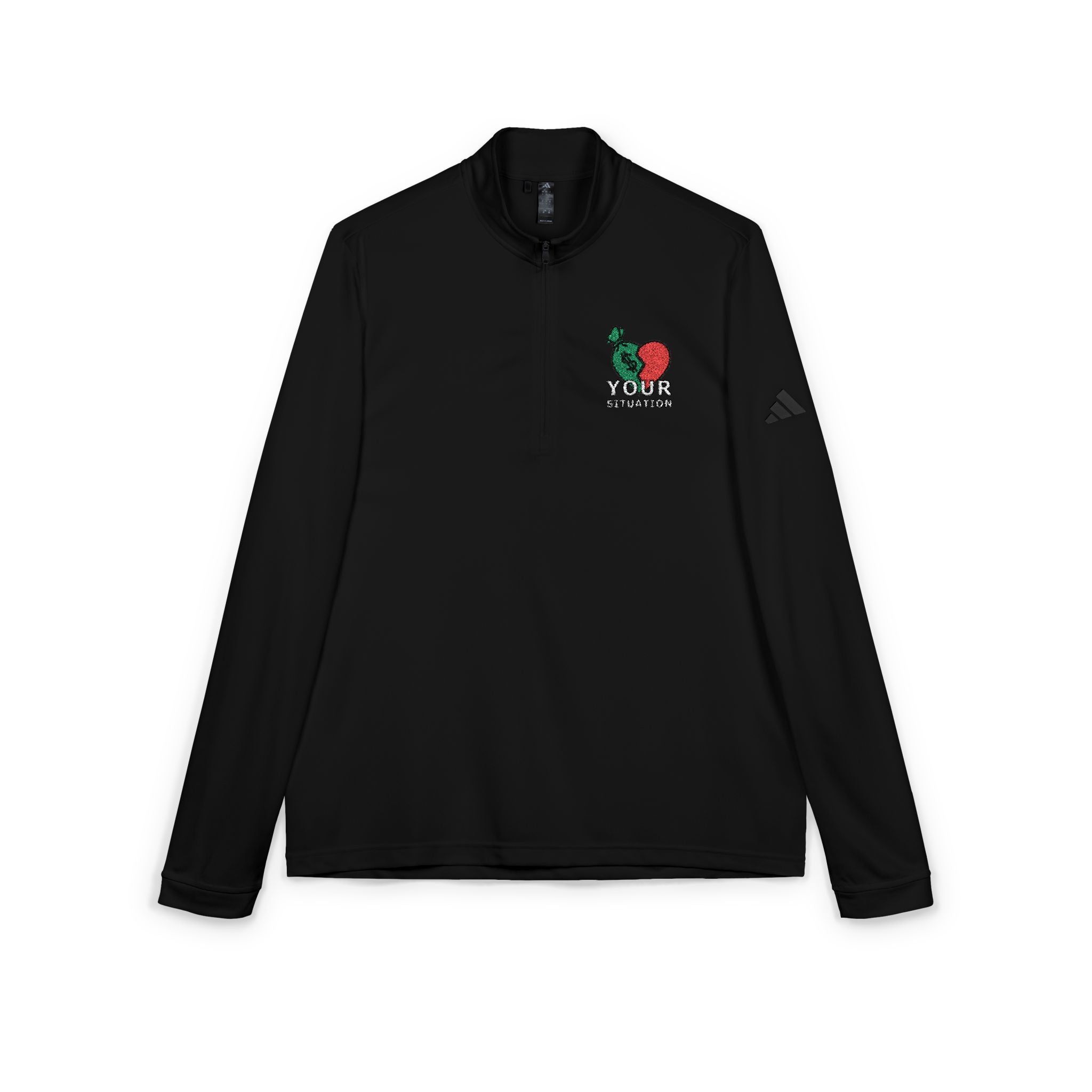 Your Situation™ Rose Quarter Zip Pullover | Adidas Embroidered Luxury Streetwear