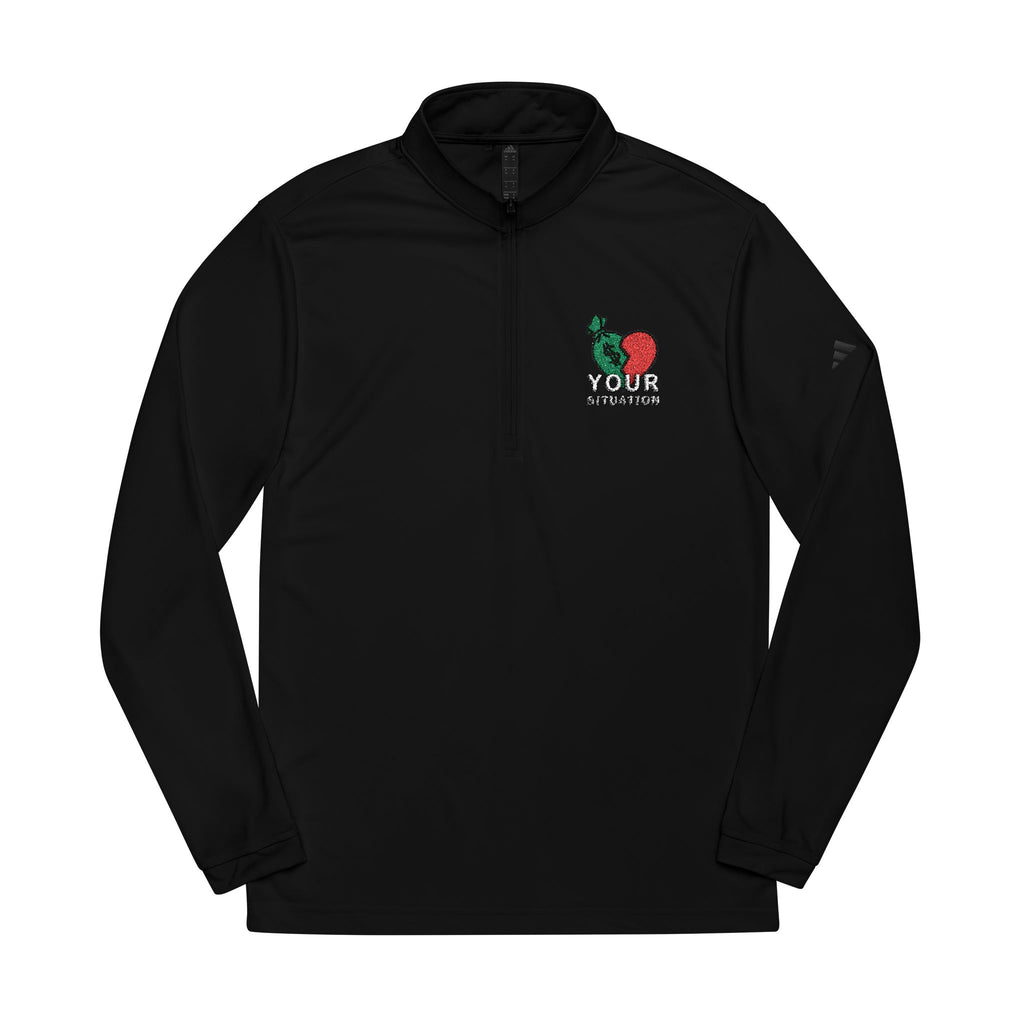 Your Situation™ Rose Quarter Zip Pullover | Adidas Embroidered Luxury Streetwear