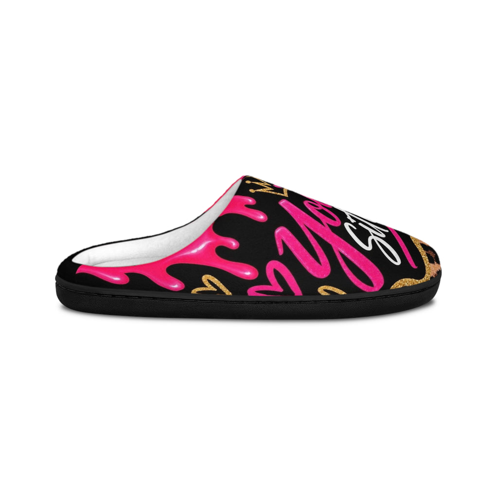 Your Situation™ Pretty Paid Powerful House Shoes | Pink Leopard Women’s House Shoes