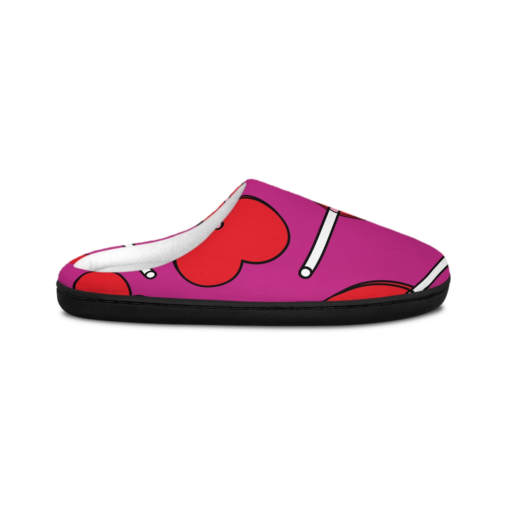 Heart Lollipop Indoor Slippers — Cozy Pink Valentine Women’s House Shoes