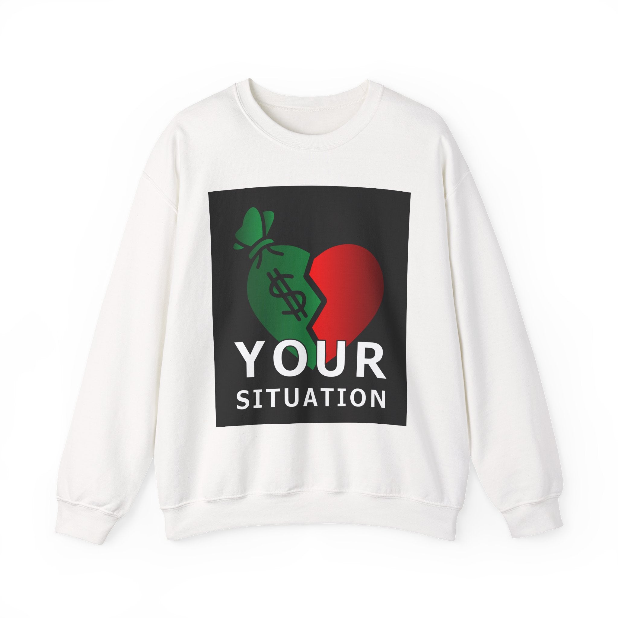 Heart & Money Sweatshirt - Unisex Crewneck, Casual Cozy Wear, Perfect Gift for Friends, Great for Birthdays & Celebrations