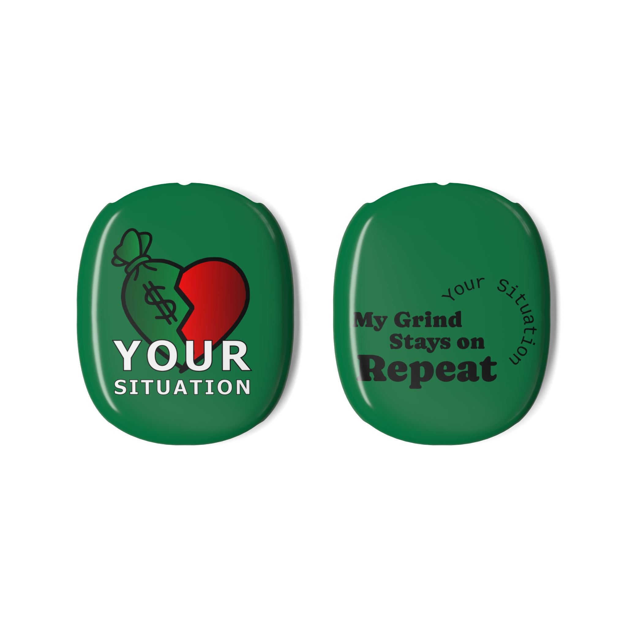 AirPods Max Shell Case — 'Your Situation' Green Money Heart Protective Cover