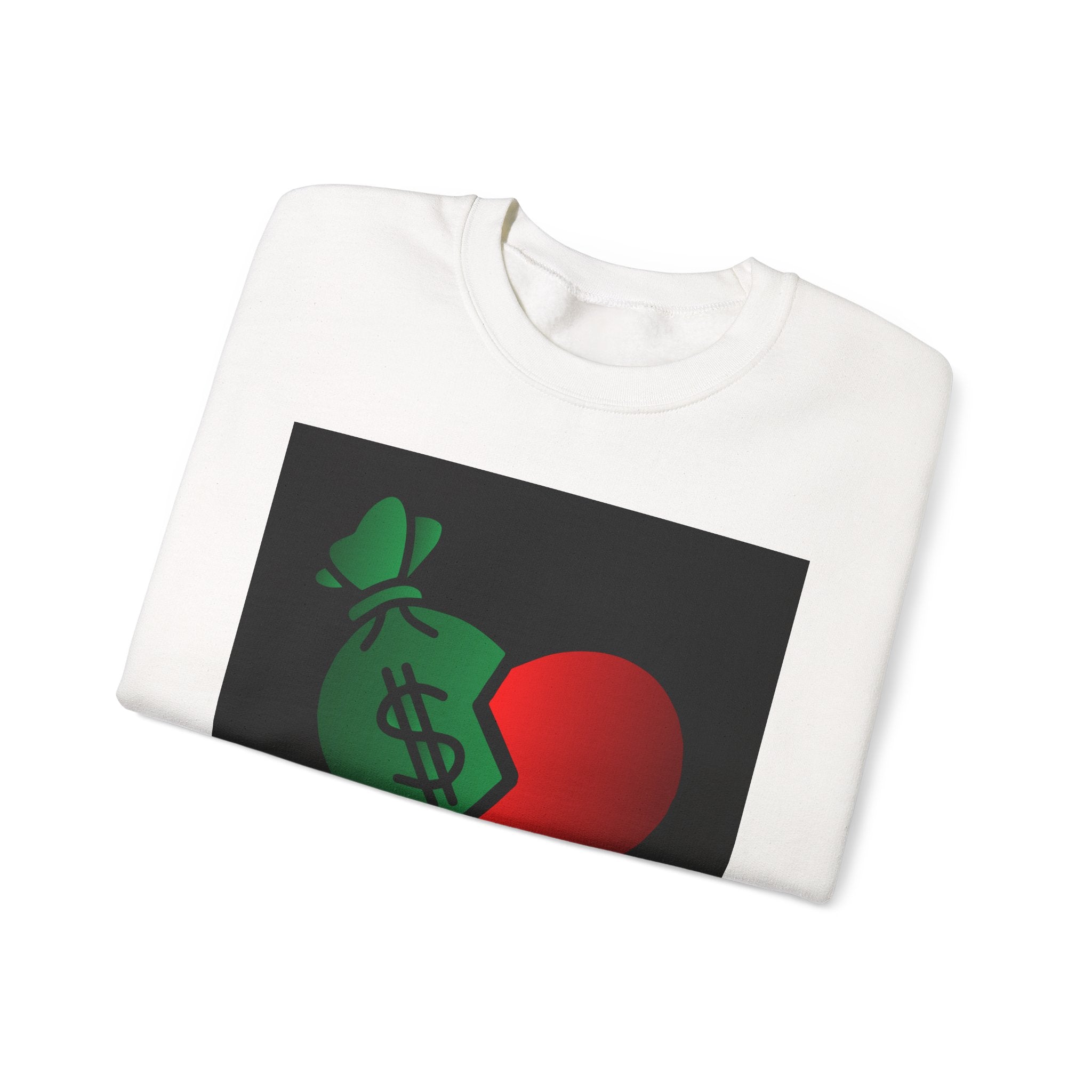 Heart & Money Sweatshirt - Unisex Crewneck, Casual Cozy Wear, Perfect Gift for Friends, Great for Birthdays & Celebrations