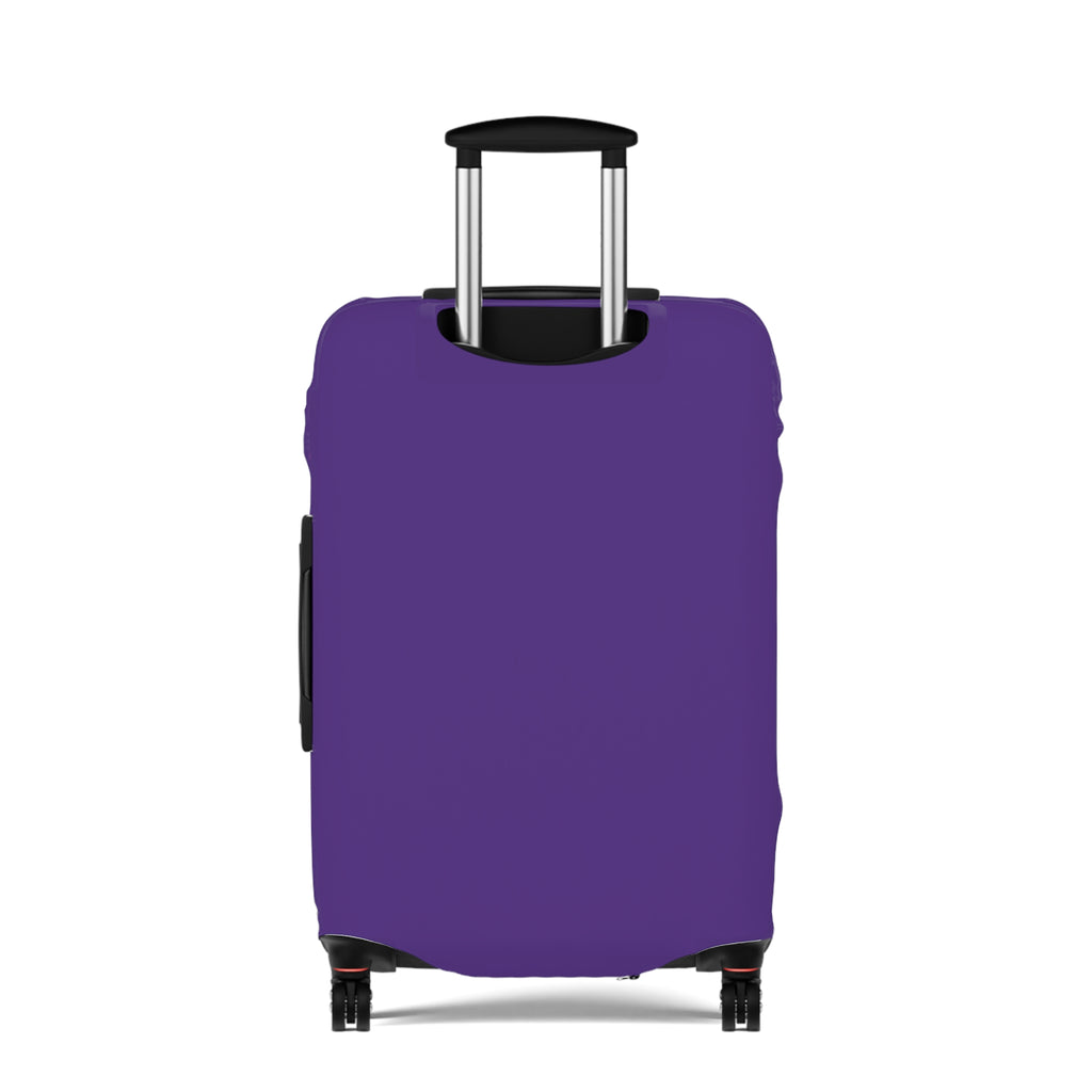 Cute Black Girl Power Luggage Cover — Girly Money Stack Travel Protector (Purple)