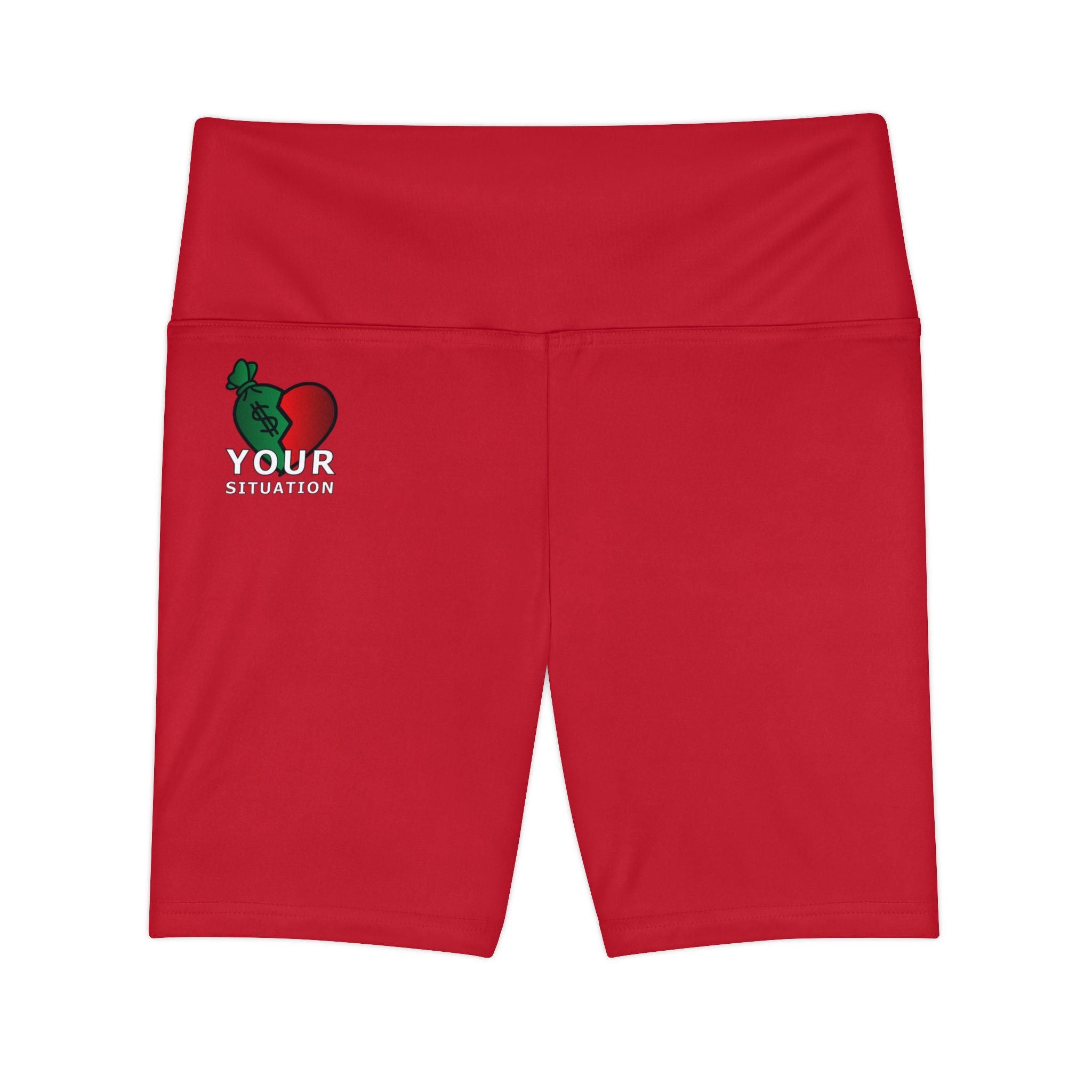 Workout Shorts — 'Your Situation' Money & Heart Graphic Women's Activewear
