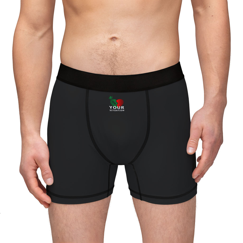 Black Men’s Boxer Briefs — Comfortable All-Over Print Undergarment