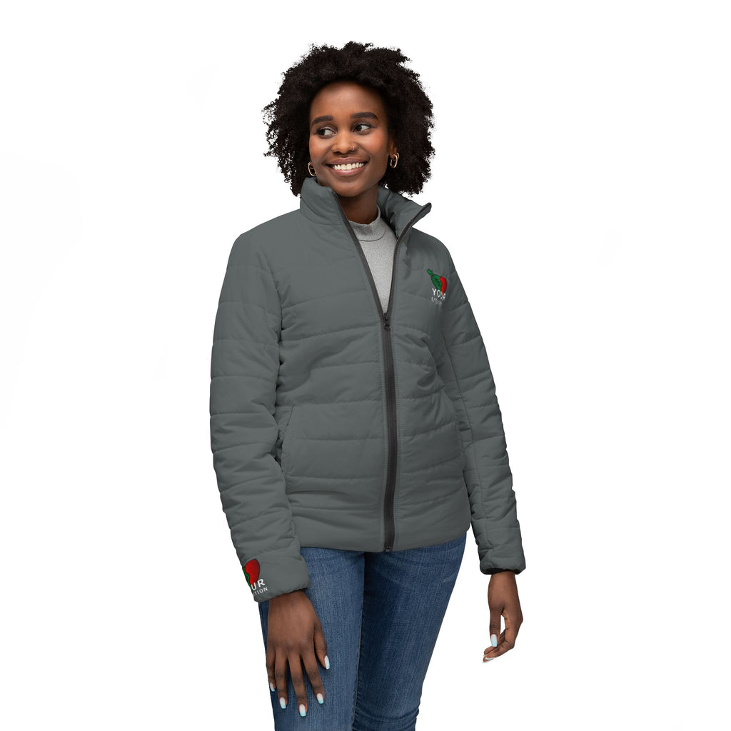 Women’s Puffer Jacket — Cozy Quilted Winter Coat with Small Chest Logo