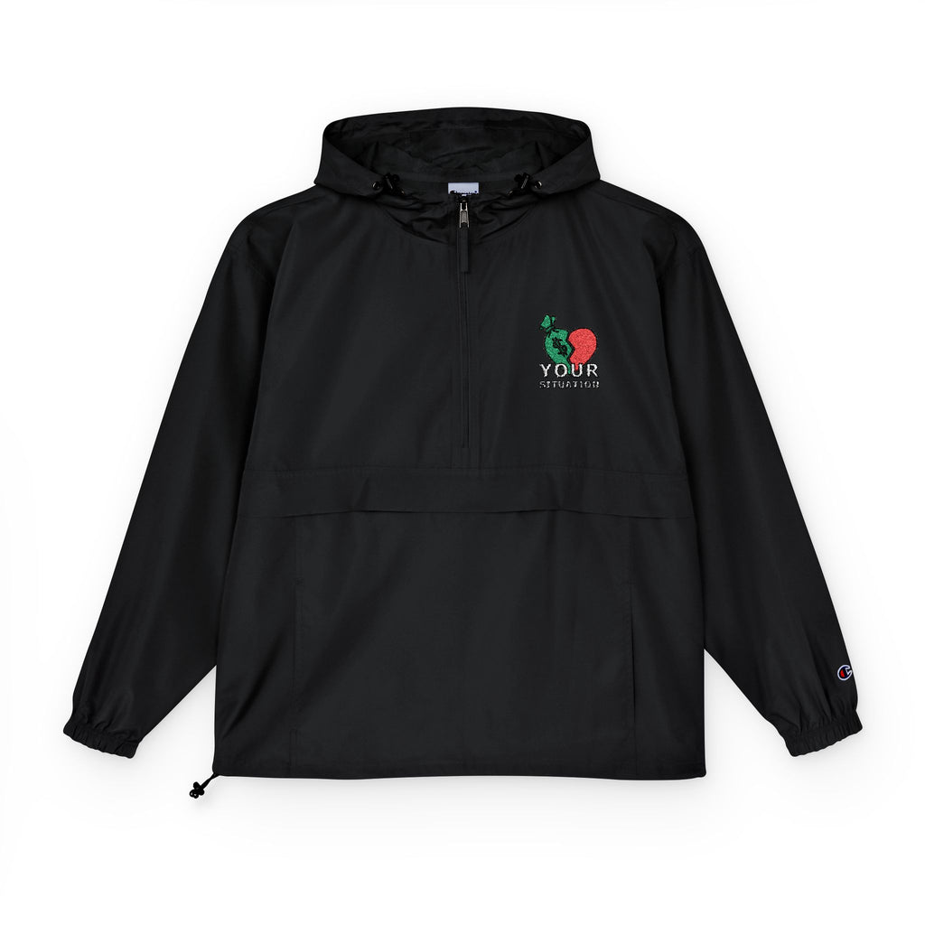 Orange Packable Anorak Jacket with 'Champion' Rose Logo — Lightweight Windbreaker