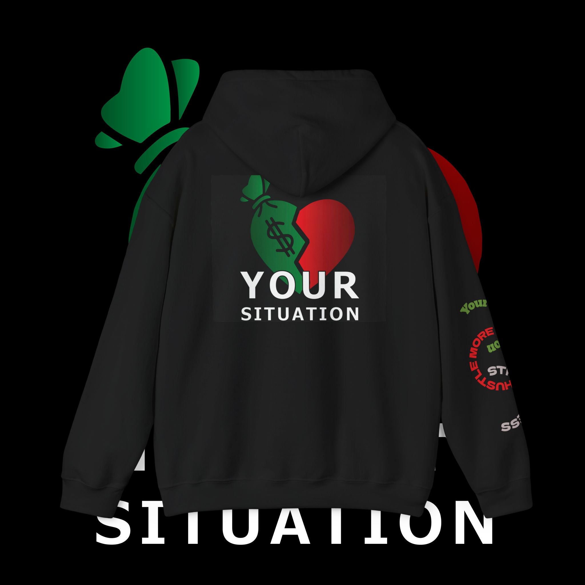 Heart Dollar Situation Hoodie, Unisex Sweatshirt, Casual Streetwear, Gift for Him or Her, Everyday Comfort Wear, Trendy Fashion
