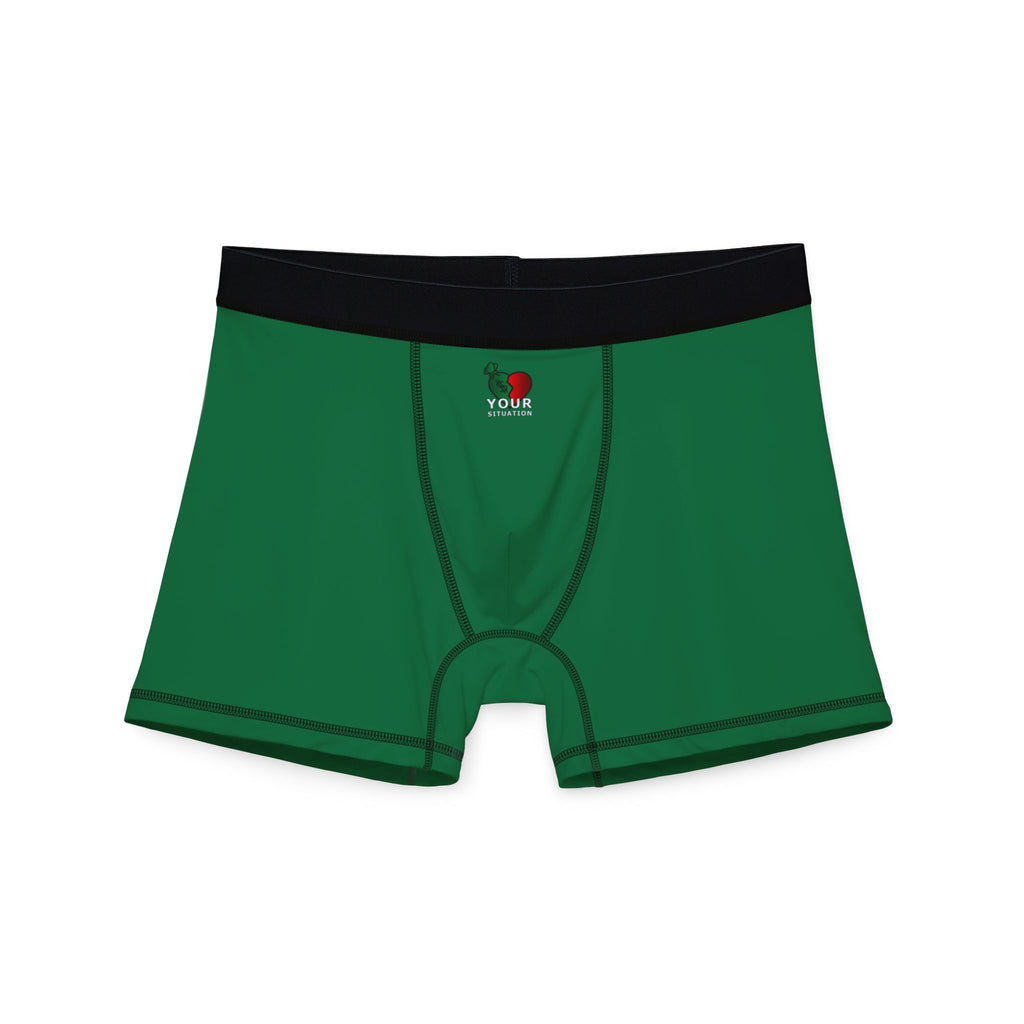 Green Men’s Boxer Briefs — Comfortable All-Over Print Undergarment