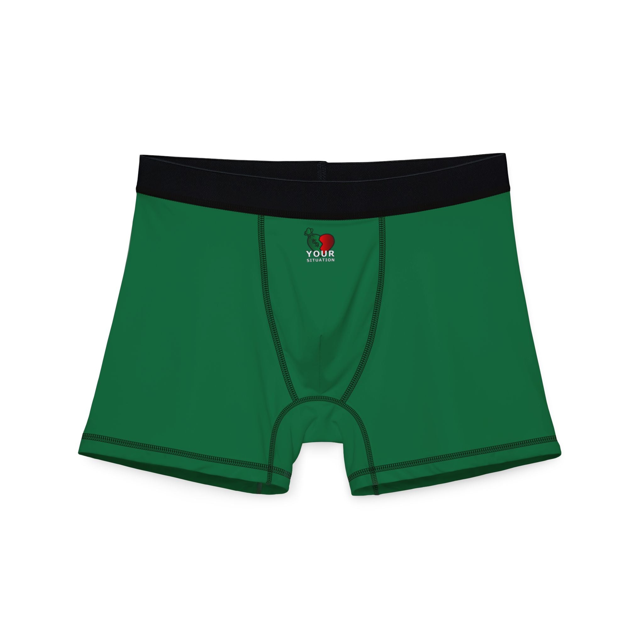 Green Men’s Boxer Briefs — Comfortable All-Over Print Undergarment