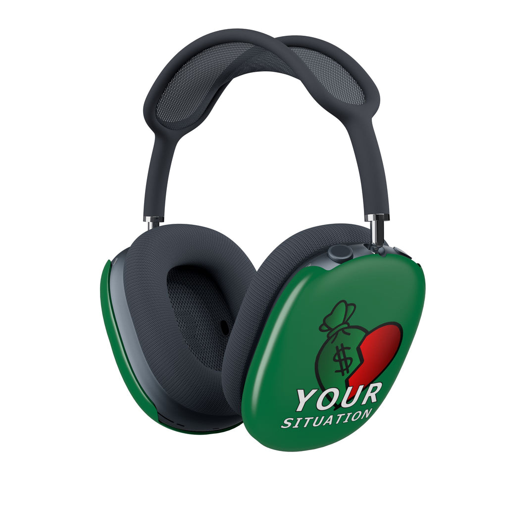 AirPods Max Shell Case — 'Your Situation' Green Money Heart Protective Cover