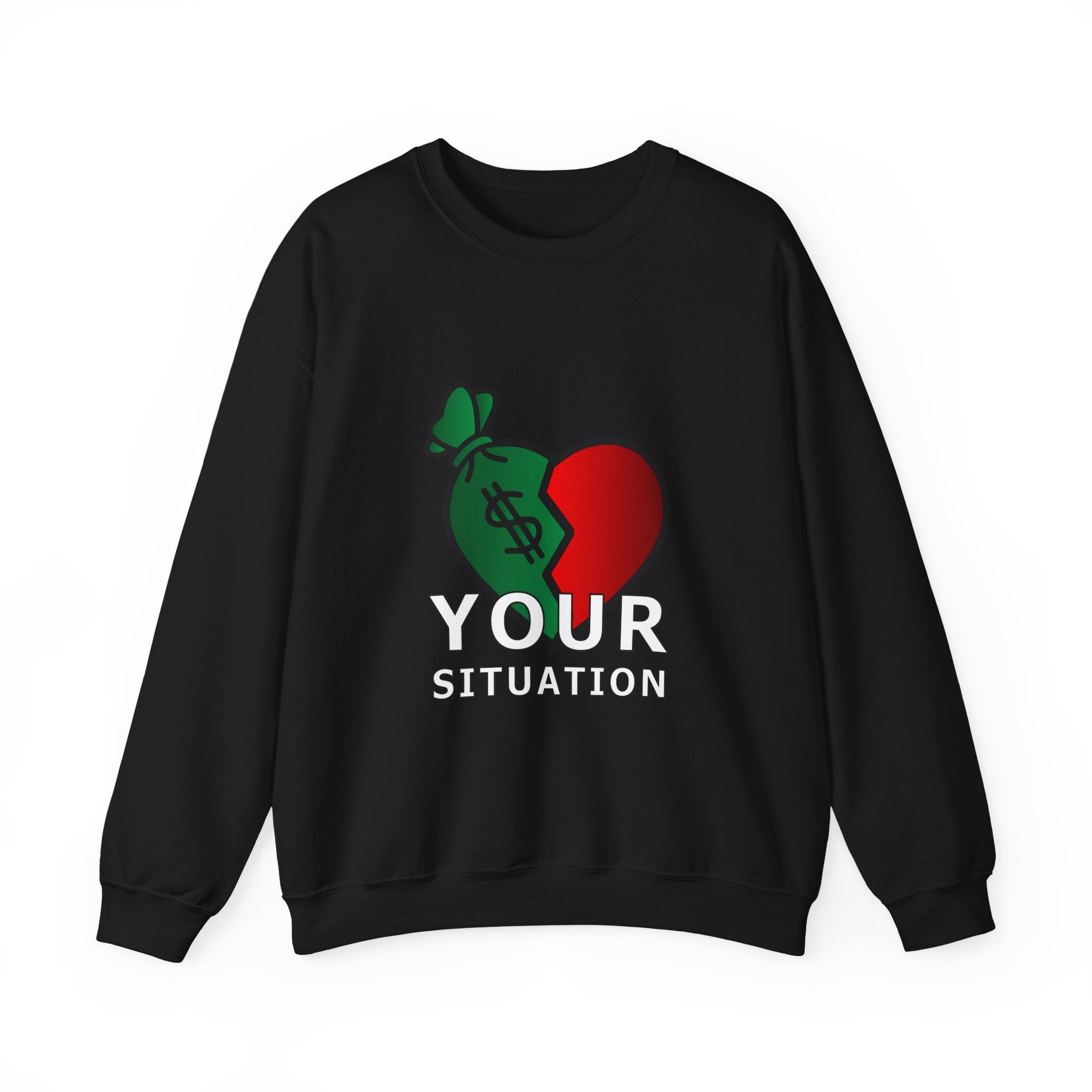 Heart & Money Sweatshirt - Unisex Crewneck, Casual Cozy Wear, Perfect Gift for Friends, Great for Birthdays & Celebrations