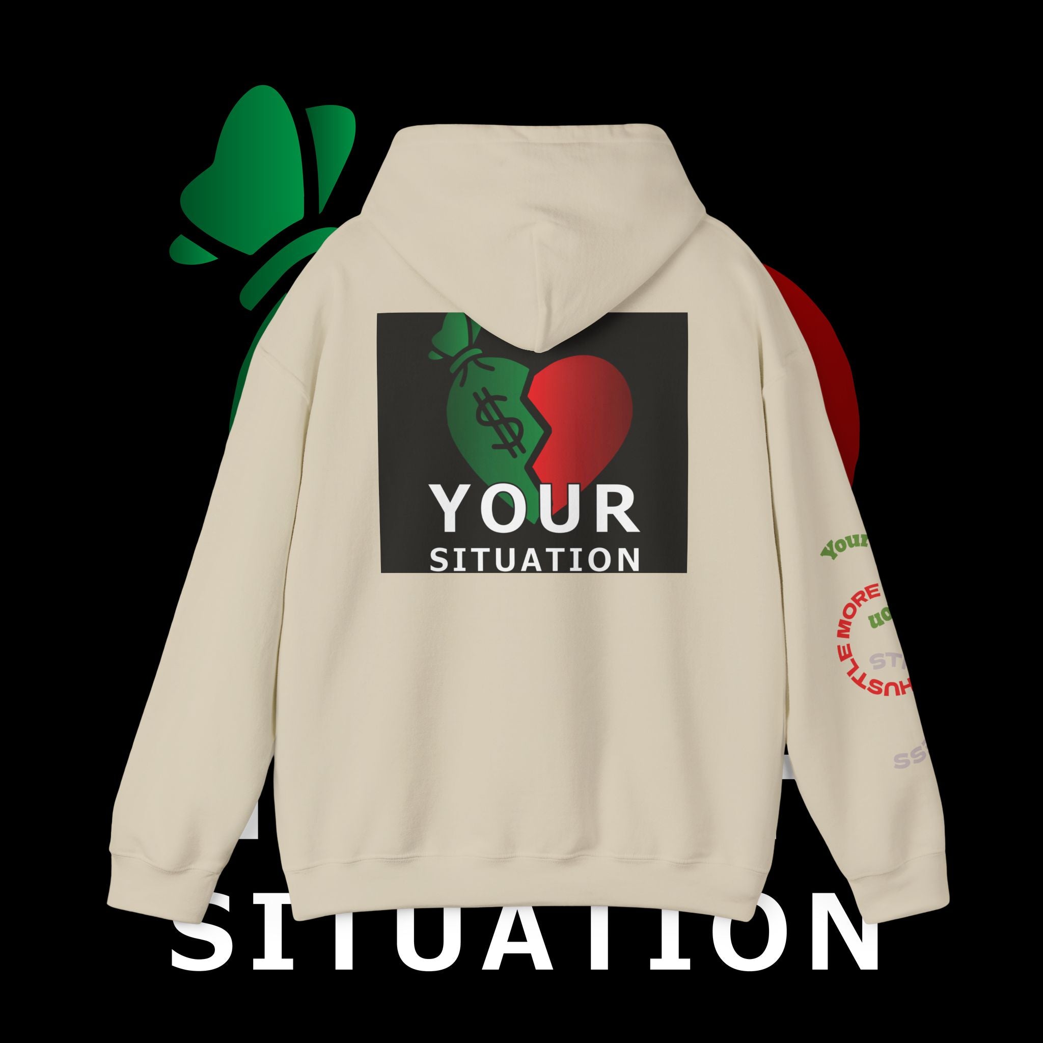 Heart Dollar Situation Hoodie, Unisex Sweatshirt, Casual Streetwear, Gift for Him or Her, Everyday Comfort Wear, Trendy Fashion