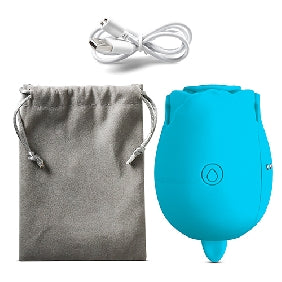 Rose-Shaped Suction Stimulator with Vibrating Tongue