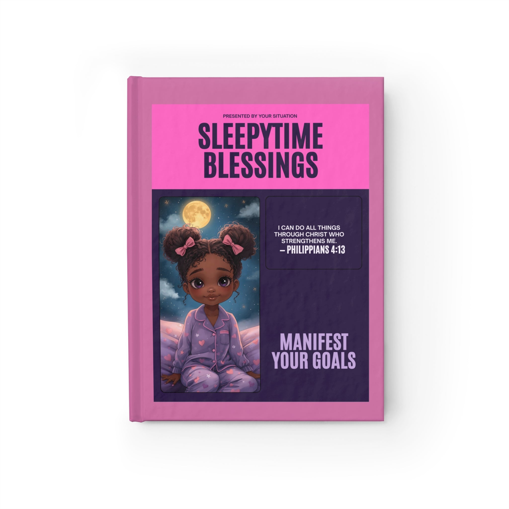 Sleepytime Blessings Journal — Ruled Gratitude & Goal Manifestation Notebook (Philippians 4:13)