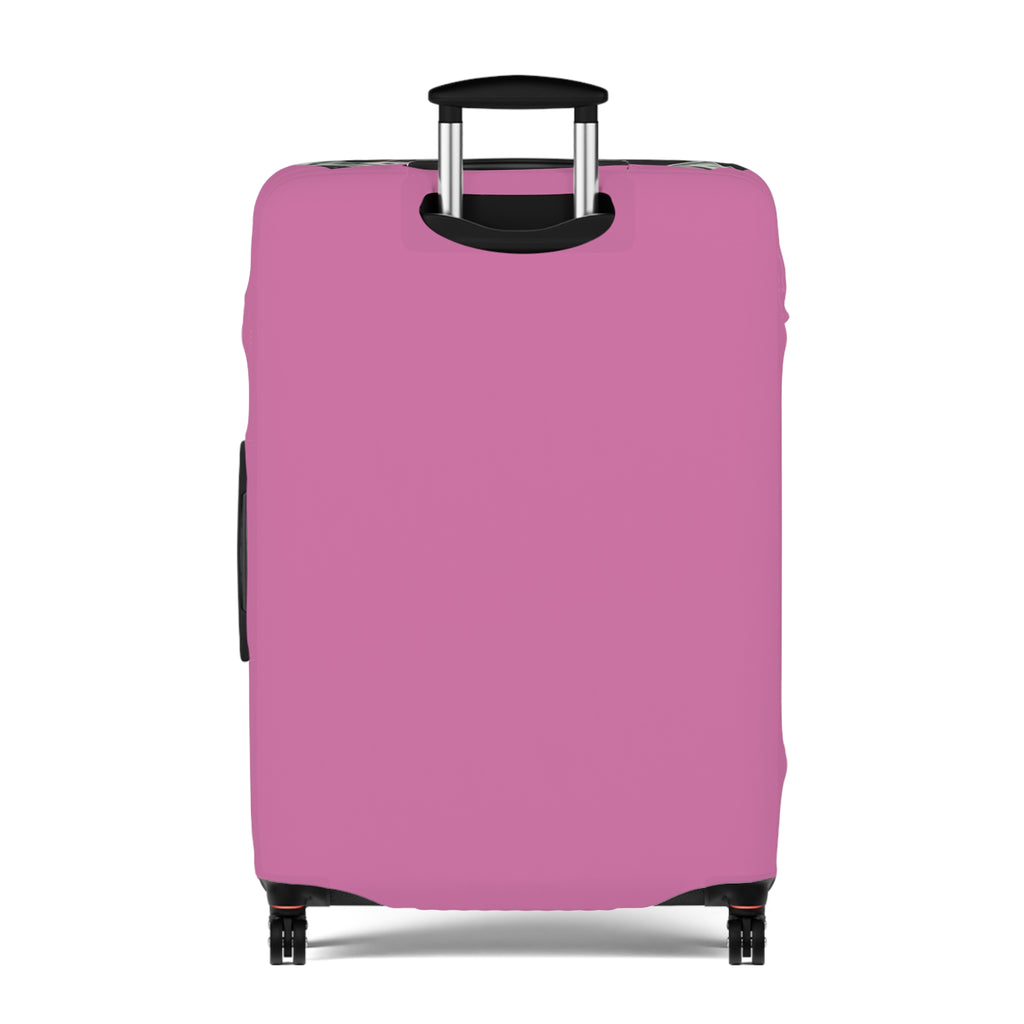 Pink Boss Babe Luggage Cover — Stylish Travel Case Protector with Money Girl Illustration