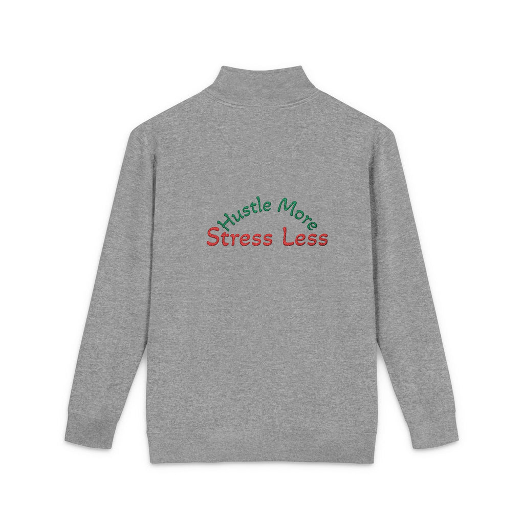 Your Situation™ Hustle More Stress Less Pullover | Embroidered Cozy Fleece Hoodie