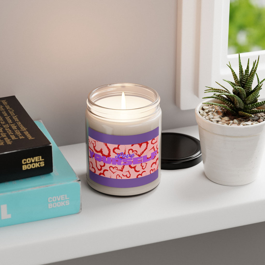 Love Yourself Heart Candle — 9oz Scented Holiday Jar (Valentine's Label)