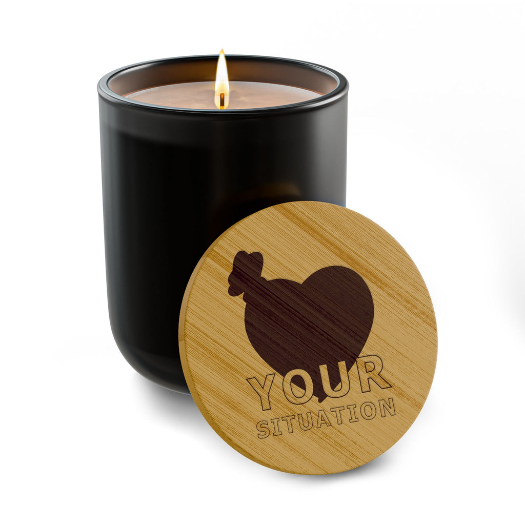 14oz Engraved Soy Candle — “Your Situation” Money & Heart Graphic