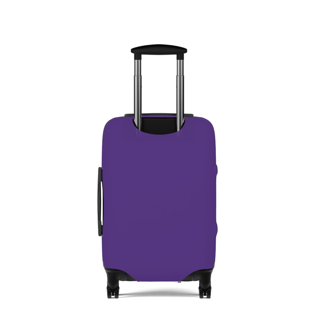 Cute Black Girl Power Luggage Cover — Girly Money Stack Travel Protector (Purple)