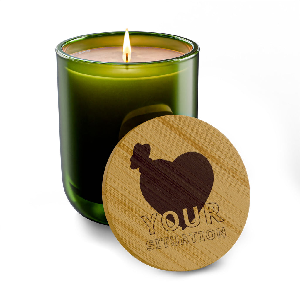 14oz Engraved Soy Candle — “Your Situation” Money & Heart Graphic