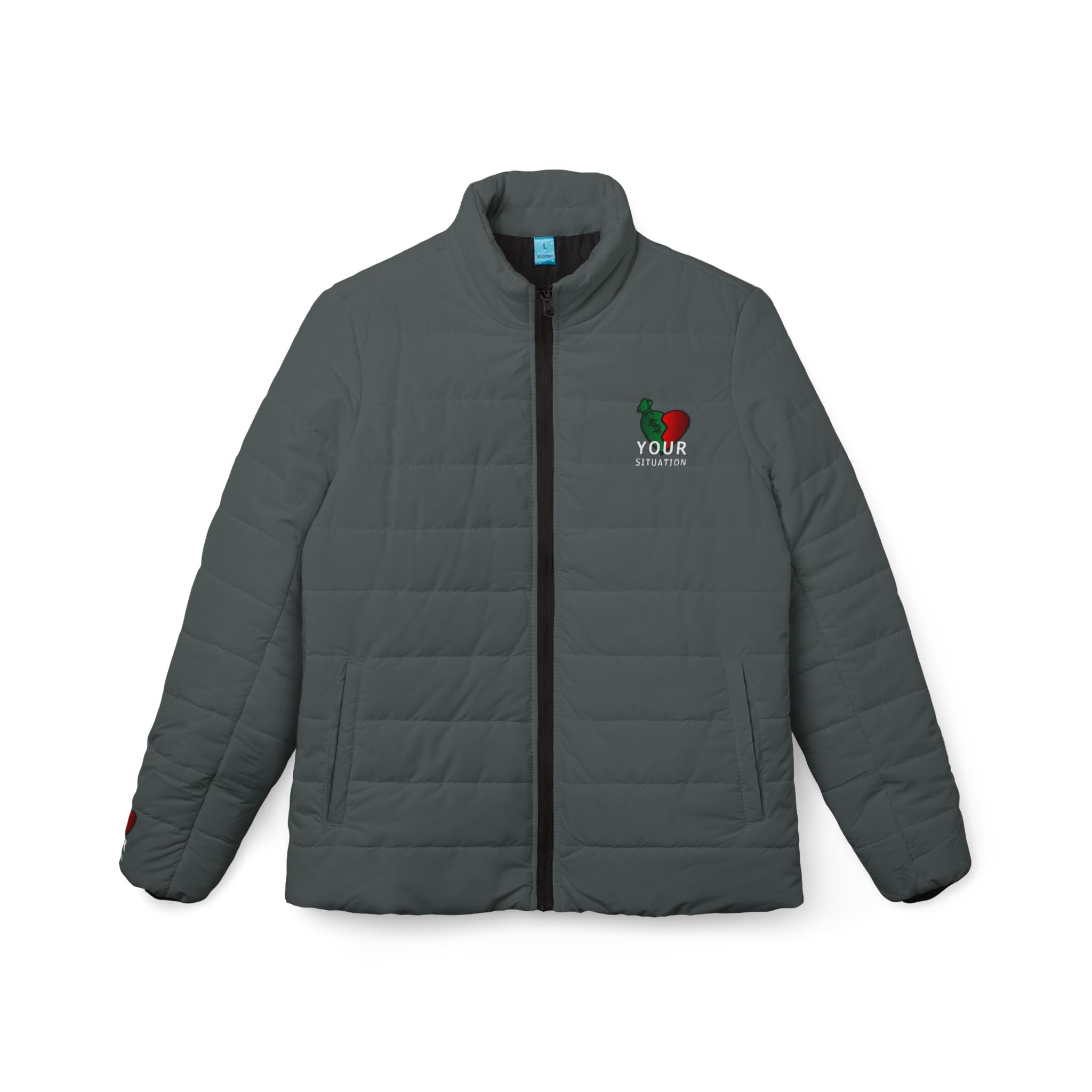 Women’s Puffer Jacket — Cozy Quilted Winter Coat with Small Chest Logo