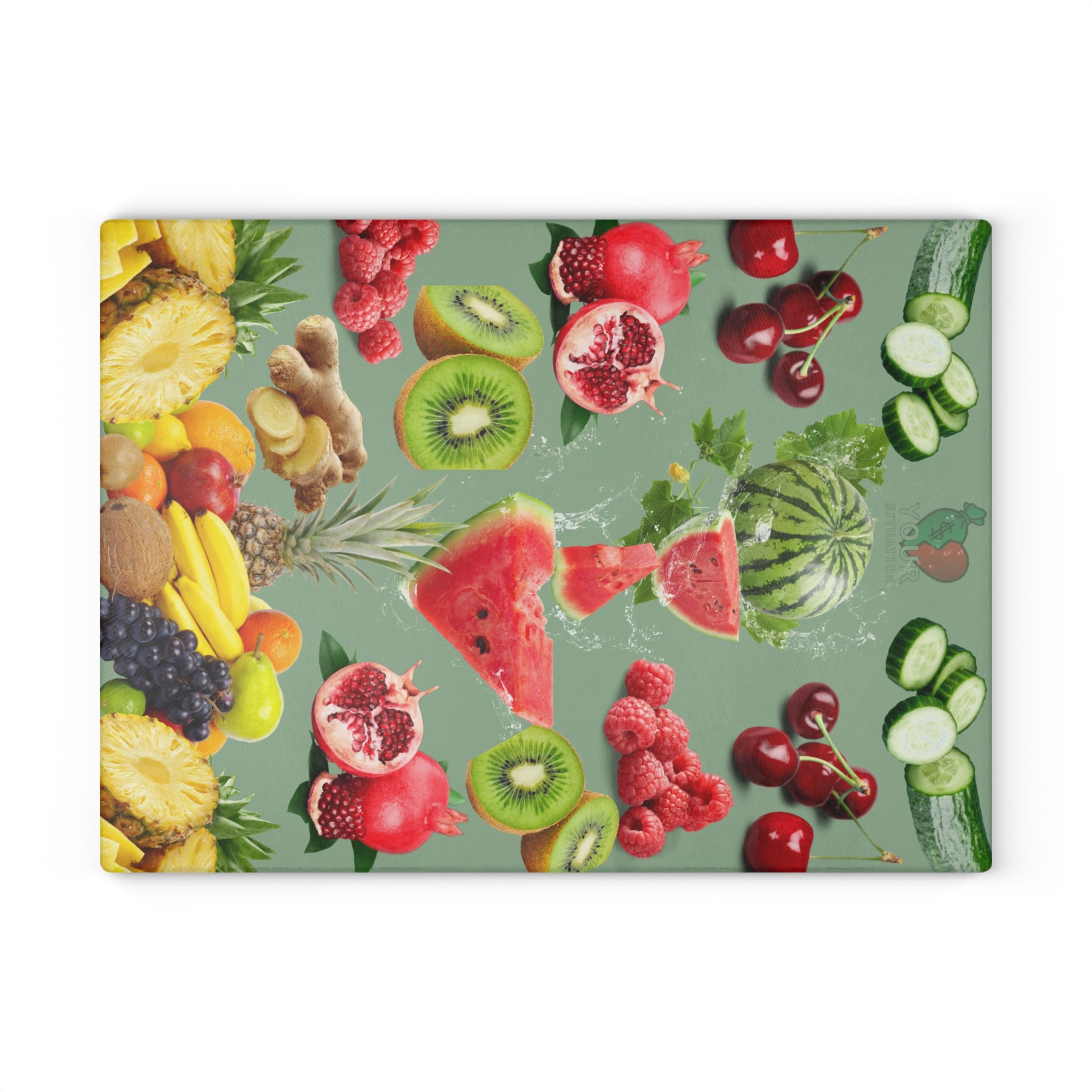 Your Situation™ Fresh Fruit Glass Cutting Board 🍉