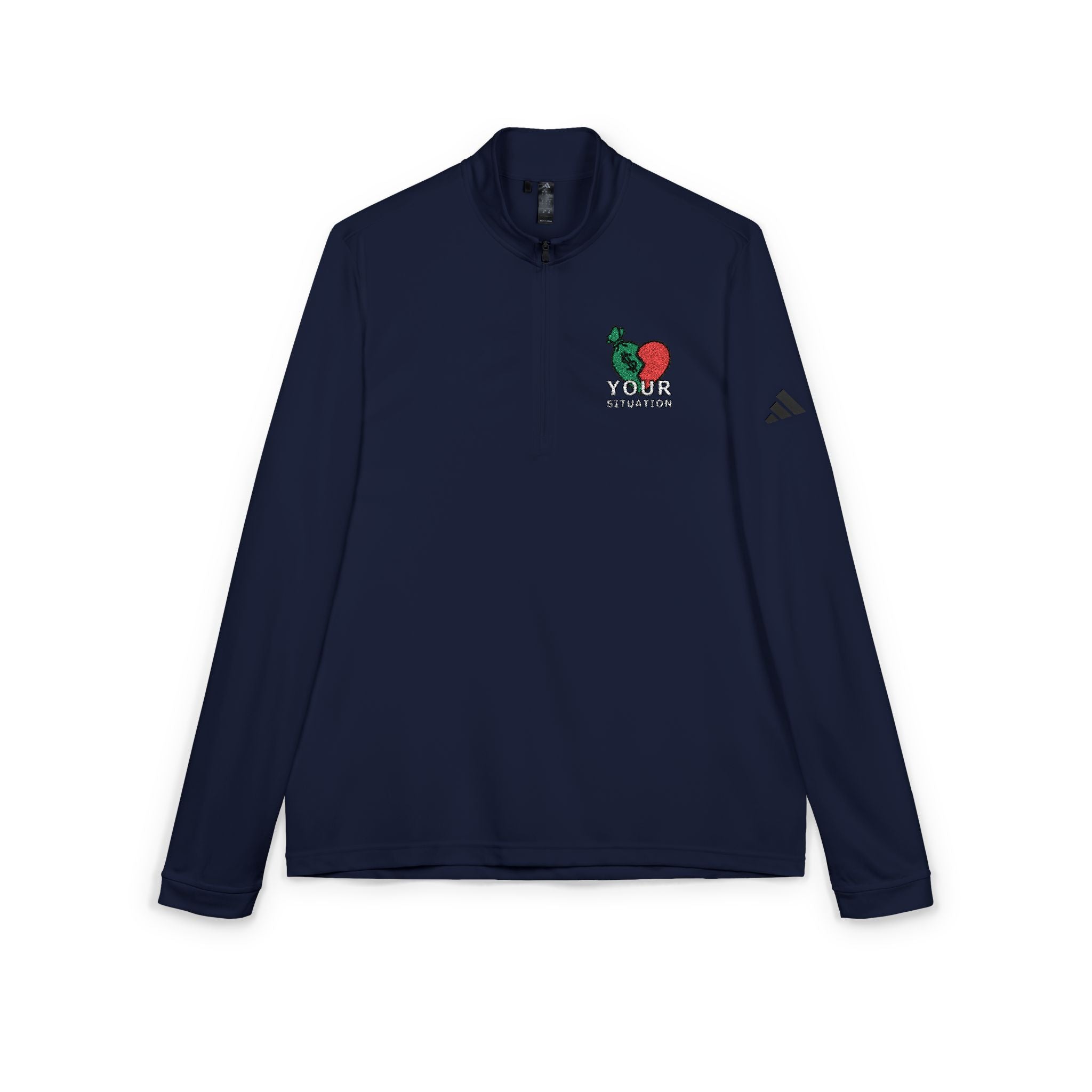 Your Situation™ Rose Quarter Zip Pullover | Adidas Embroidered Luxury Streetwear