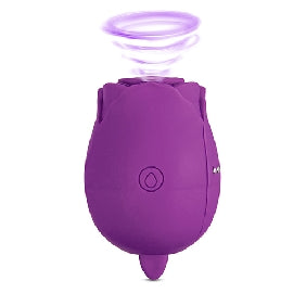 Rose-Shaped Suction Stimulator with Vibrating Tongue