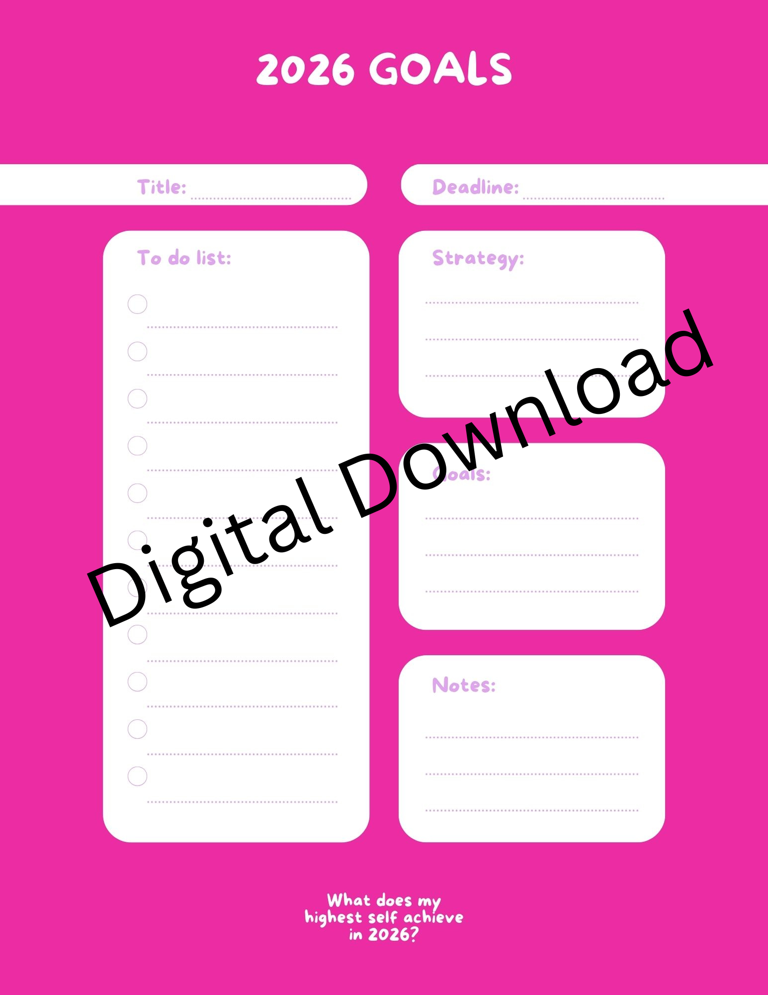 2026 Brain Dump Planner ✨ | Reset Your Mind & Get Your Life Together (Digital Download)