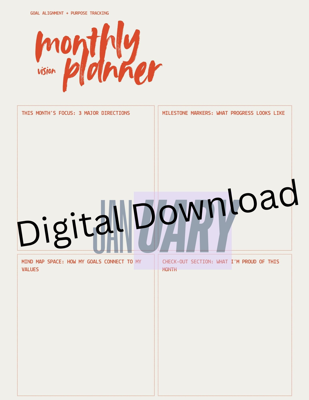 2026 Brain Dump Planner ✨ | Reset Your Mind & Get Your Life Together (Digital Download)