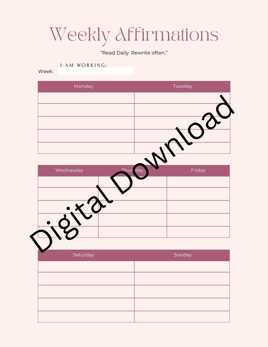 2026 Brain Dump Planner ✨ | Reset Your Mind & Get Your Life Together (Digital Download)