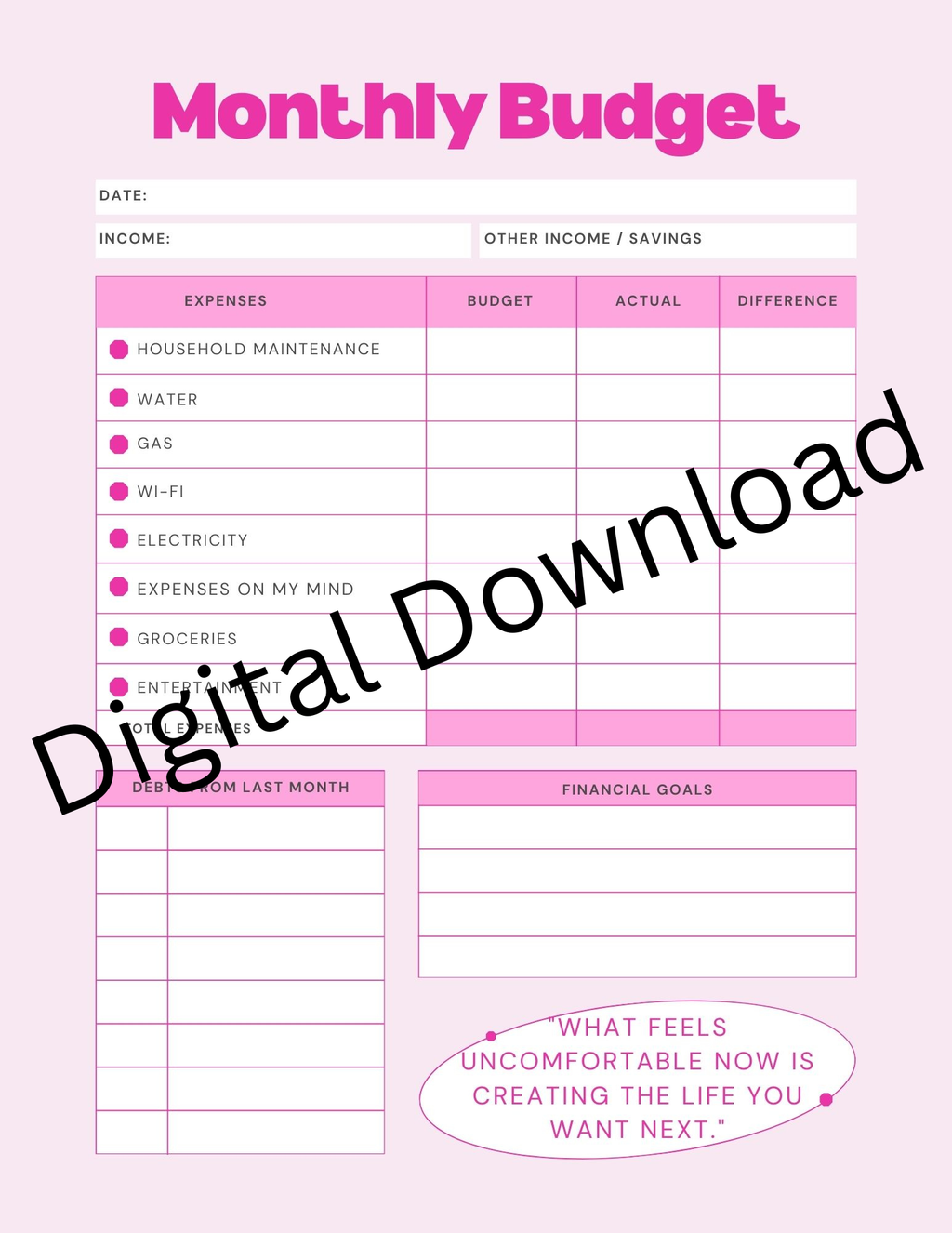 2026 Brain Dump Planner ✨ | Reset Your Mind & Get Your Life Together (Digital Download)