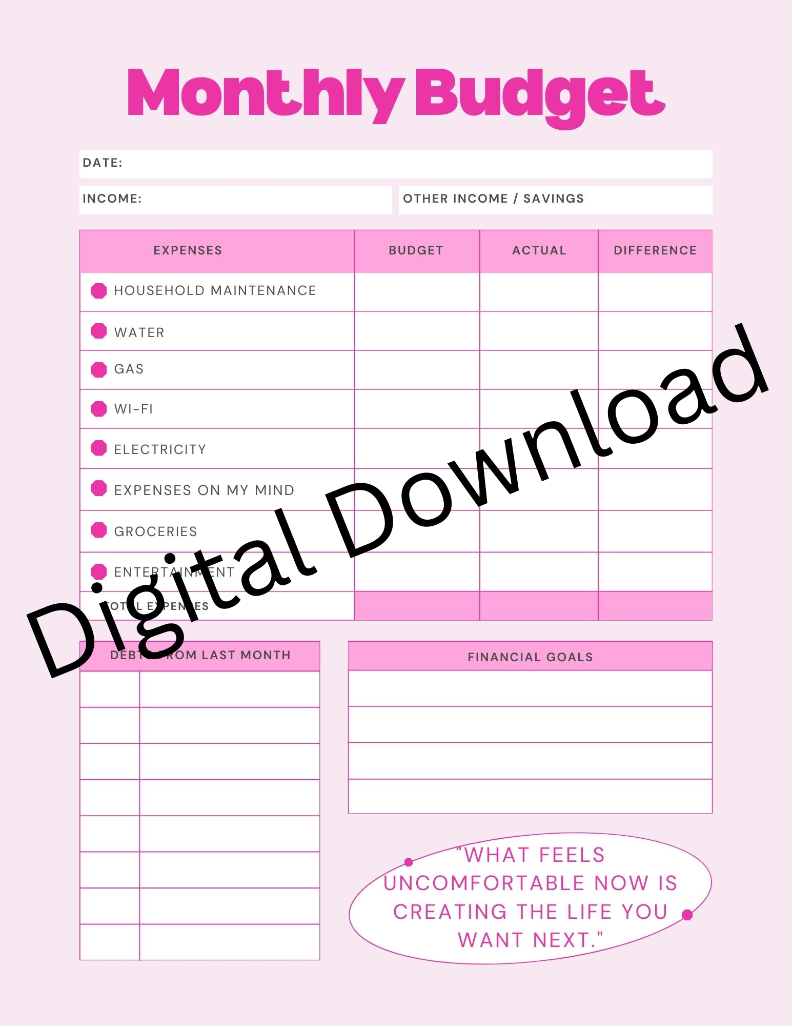 2026 Brain Dump Planner ✨ | Reset Your Mind & Get Your Life Together (Digital Download)